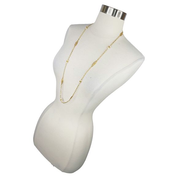 Vintage Monet Golden Pearl Chain Necklace - Picture 3 of 5